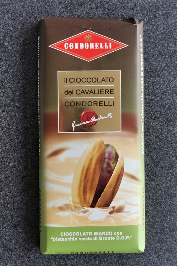 Condorelli Cioccolato bianco con pistacchio verde di Bronte DOP 100g